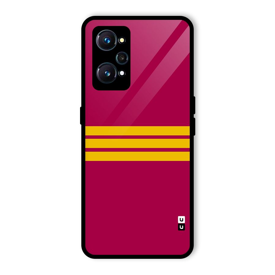 Horizontal Sports Stripes Glass Back Case for Realme GT 2