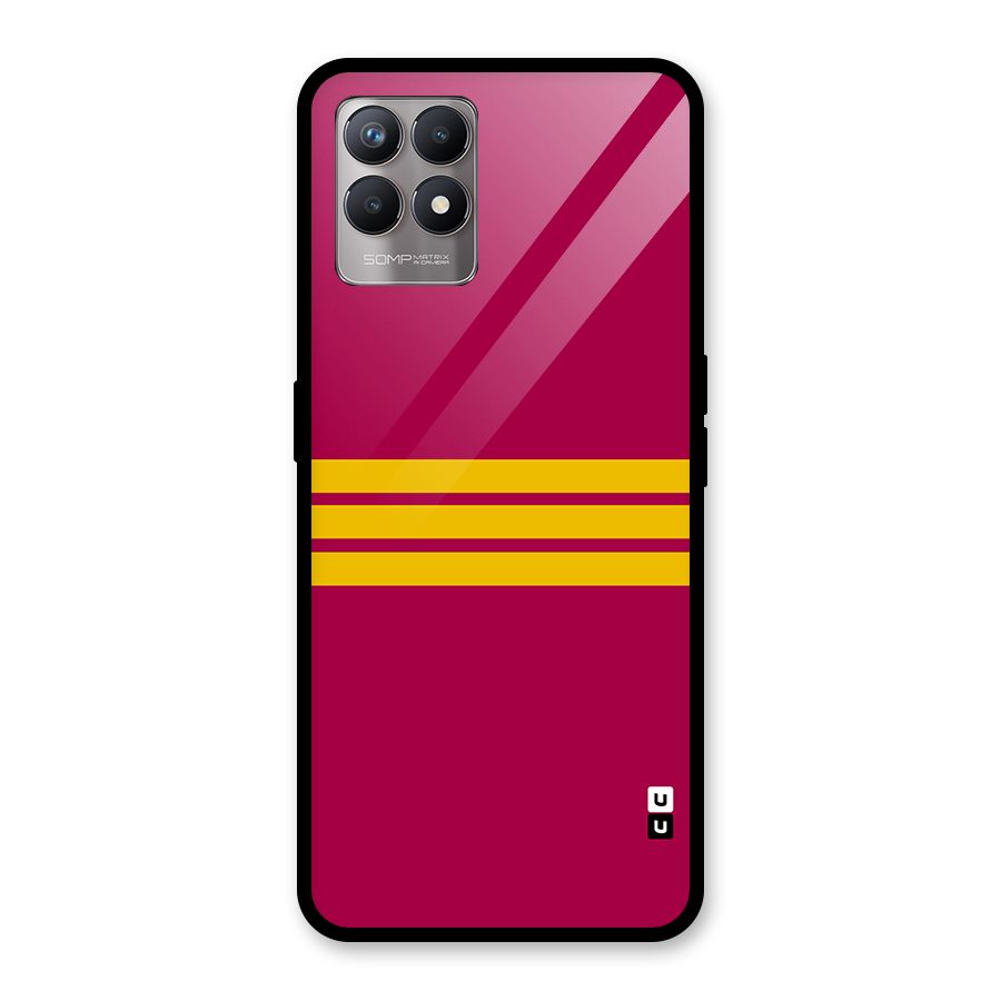 Horizontal Sports Stripes Glass Back Case for Realme Narzo 50