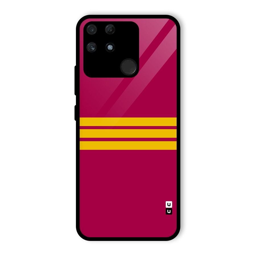 Horizontal Sports Stripes Glass Back Case for Realme Narzo 50A