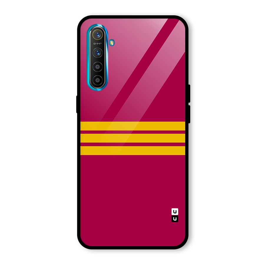 Horizontal Sports Stripes Glass Back Case for Realme X2