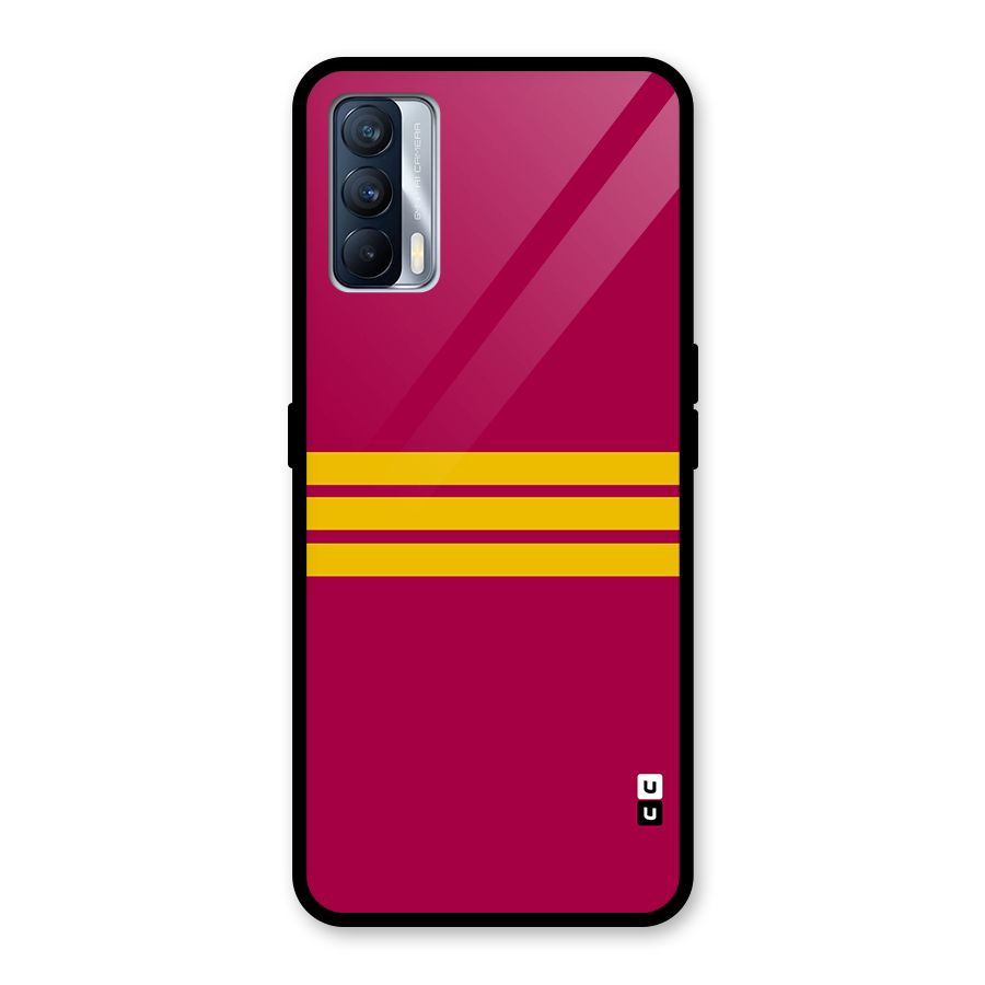 Horizontal Sports Stripes Glass Back Case for Realme X7