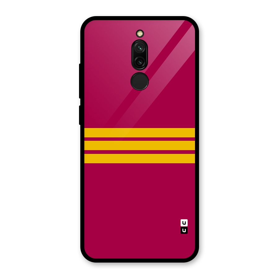 Horizontal Sports Stripes Glass Back Case for Redmi 8