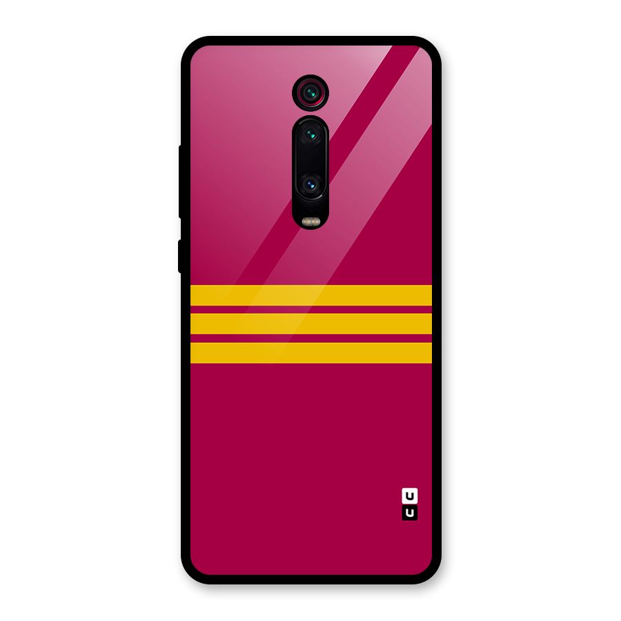 Horizontal Sports Stripes Glass Back Case for Redmi K20 Pro