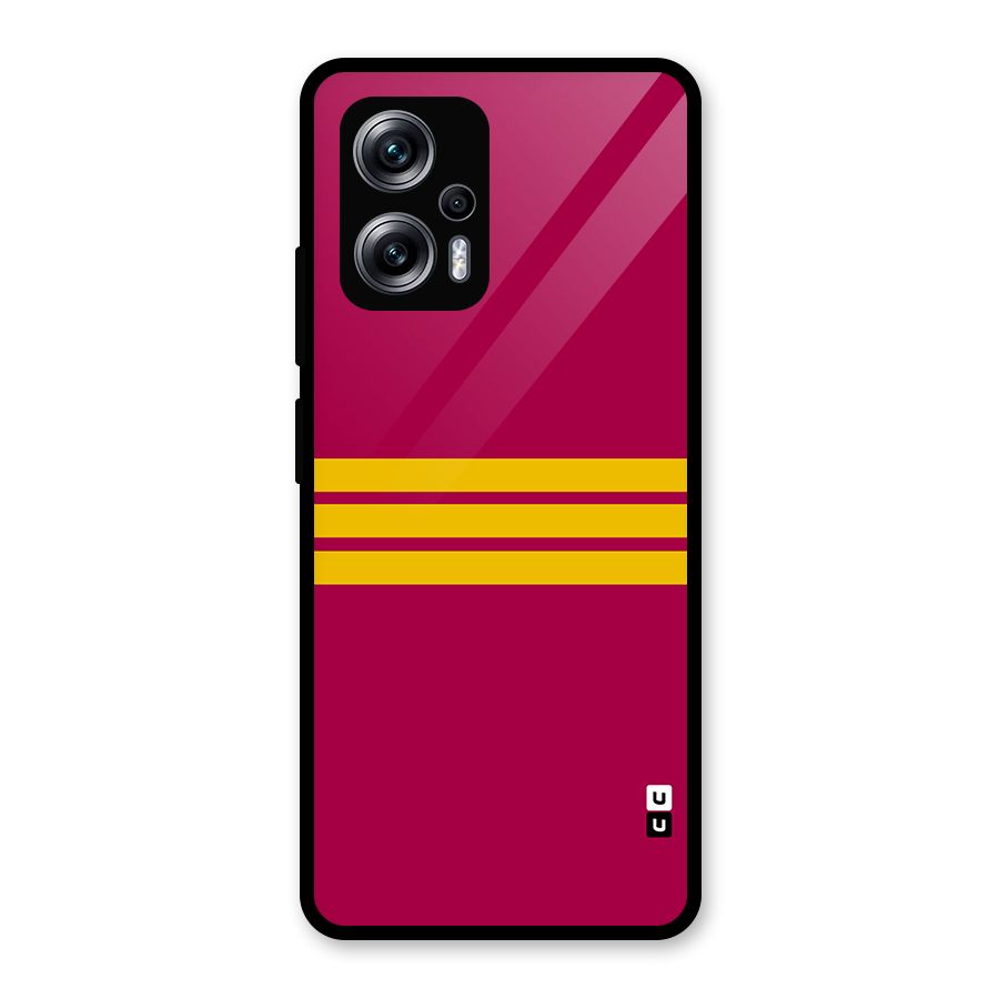 Horizontal Sports Stripes Glass Back Case for Redmi K50i