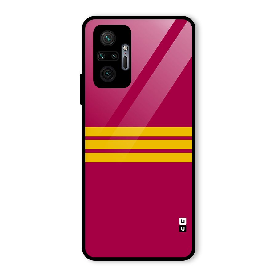 Horizontal Sports Stripes Glass Back Case for Redmi Note 10 Pro Max