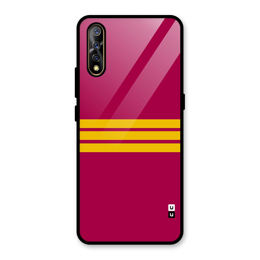 Horizontal Sports Stripes Glass Back Case for Vivo S1