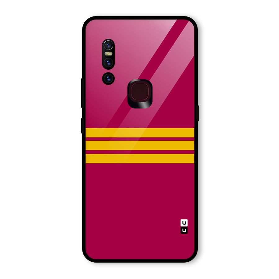 Horizontal Sports Stripes Glass Back Case for Vivo V15