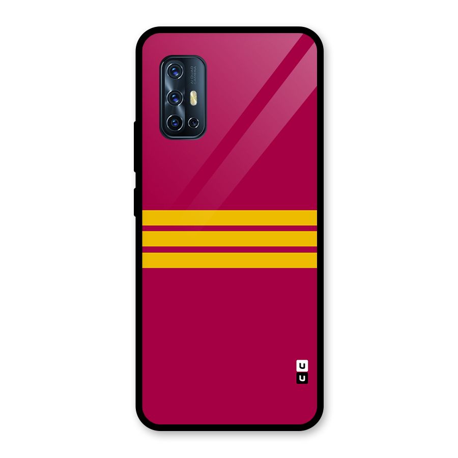 Horizontal Sports Stripes Glass Back Case for Vivo V17
