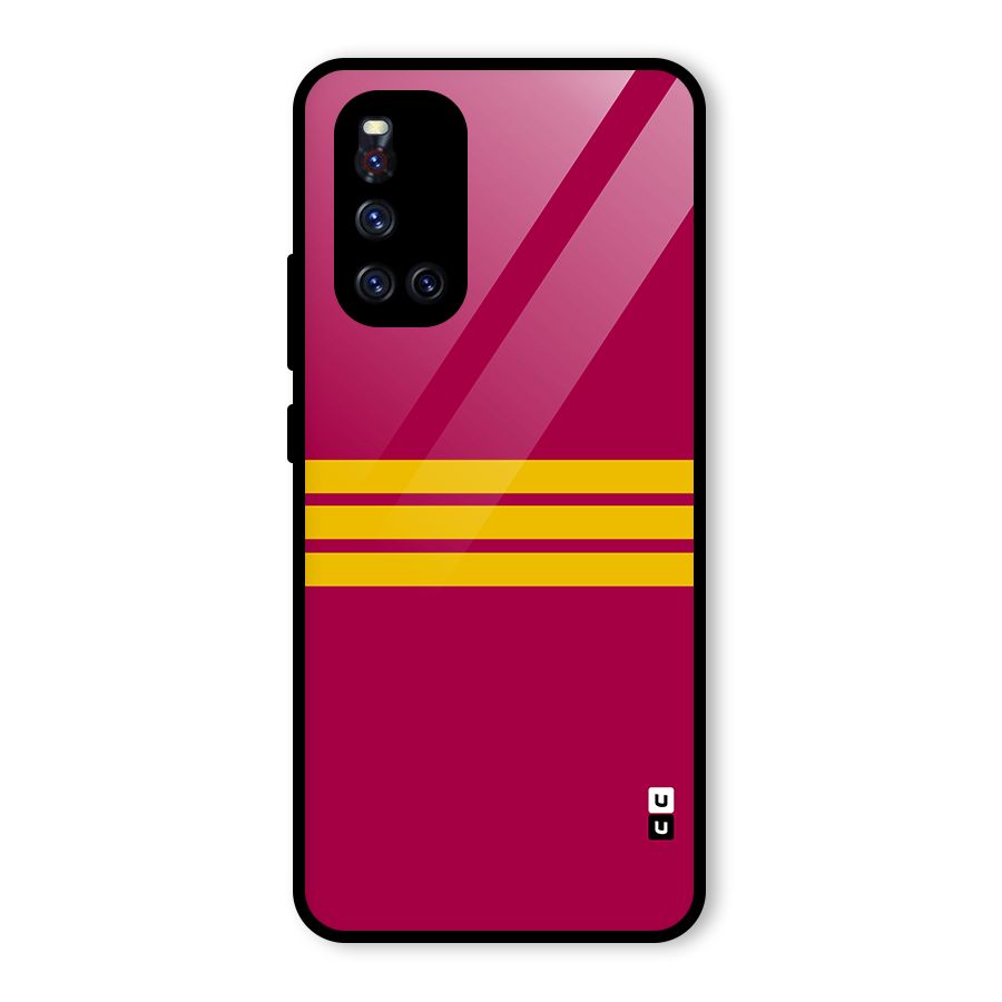 Horizontal Sports Stripes Glass Back Case for Vivo V19