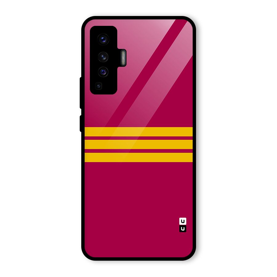 Horizontal Sports Stripes Glass Back Case for Vivo X50