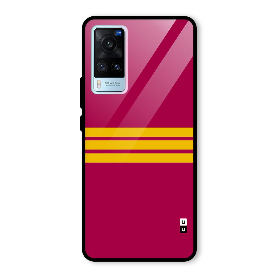 Horizontal Sports Stripes Glass Back Case for Vivo X60