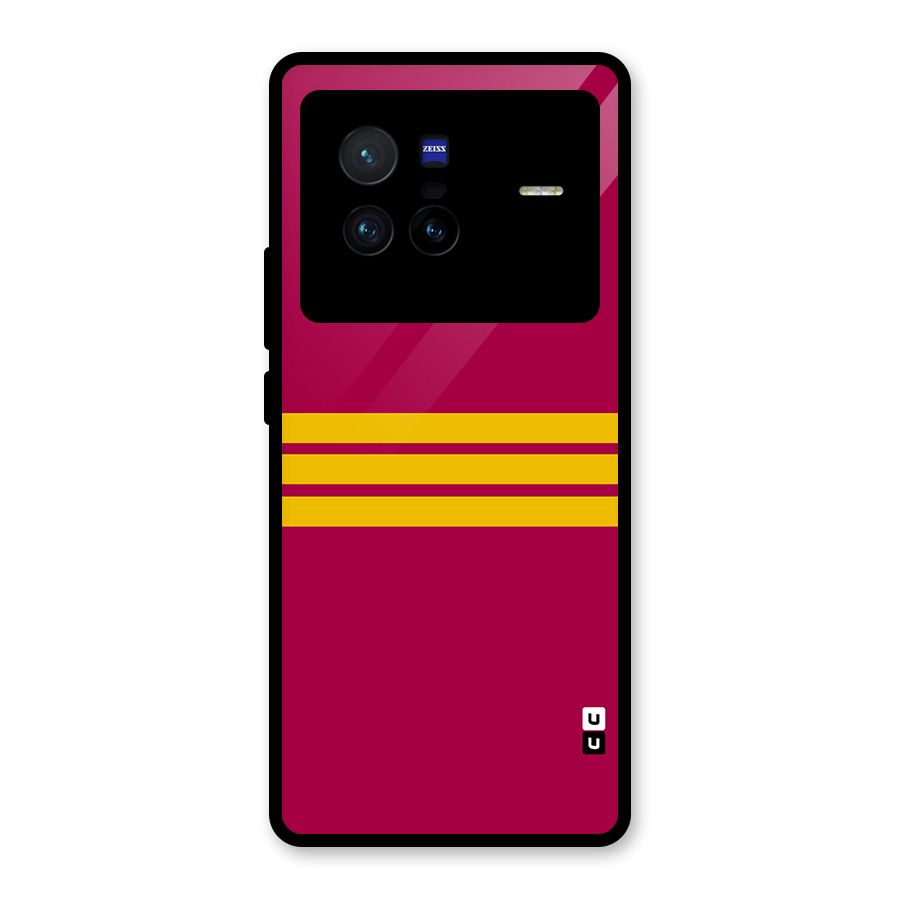 Horizontal Sports Stripes Glass Back Case for Vivo X80