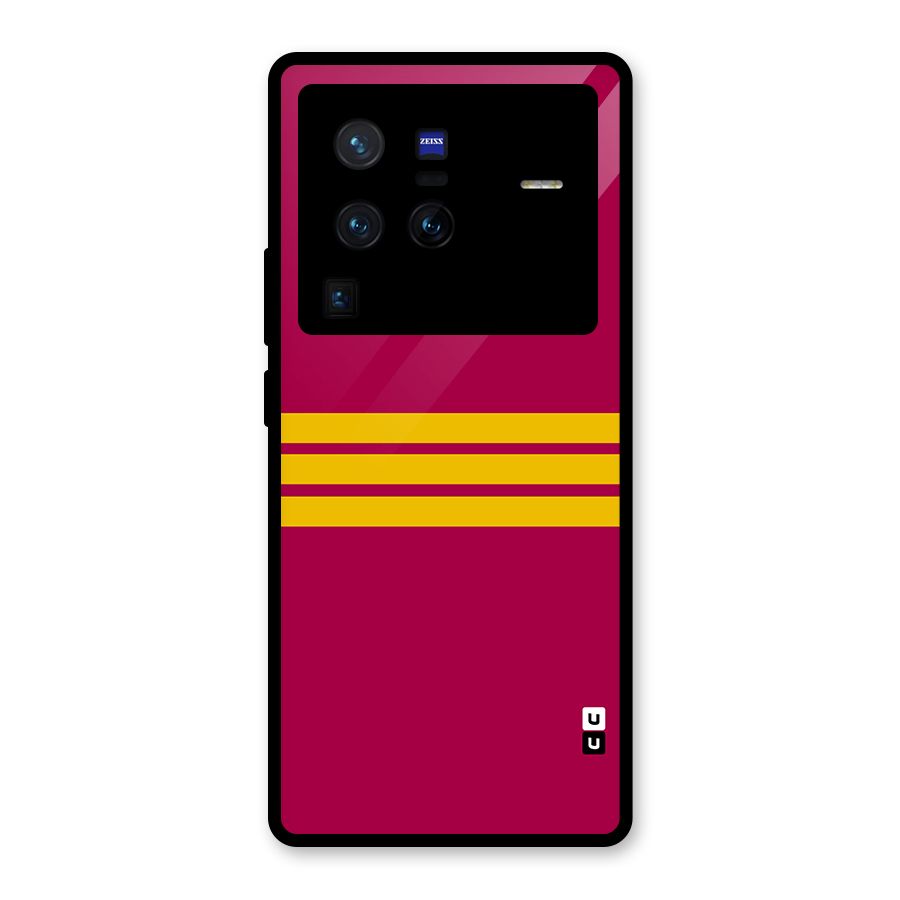 Horizontal Sports Stripes Glass Back Case for Vivo X80 Pro