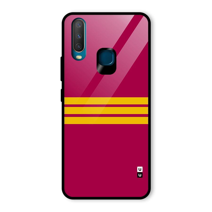 Horizontal Sports Stripes Glass Back Case for Vivo Y15