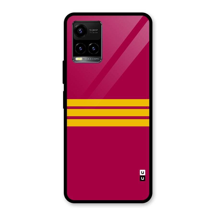 Horizontal Sports Stripes Glass Back Case for Vivo Y21A