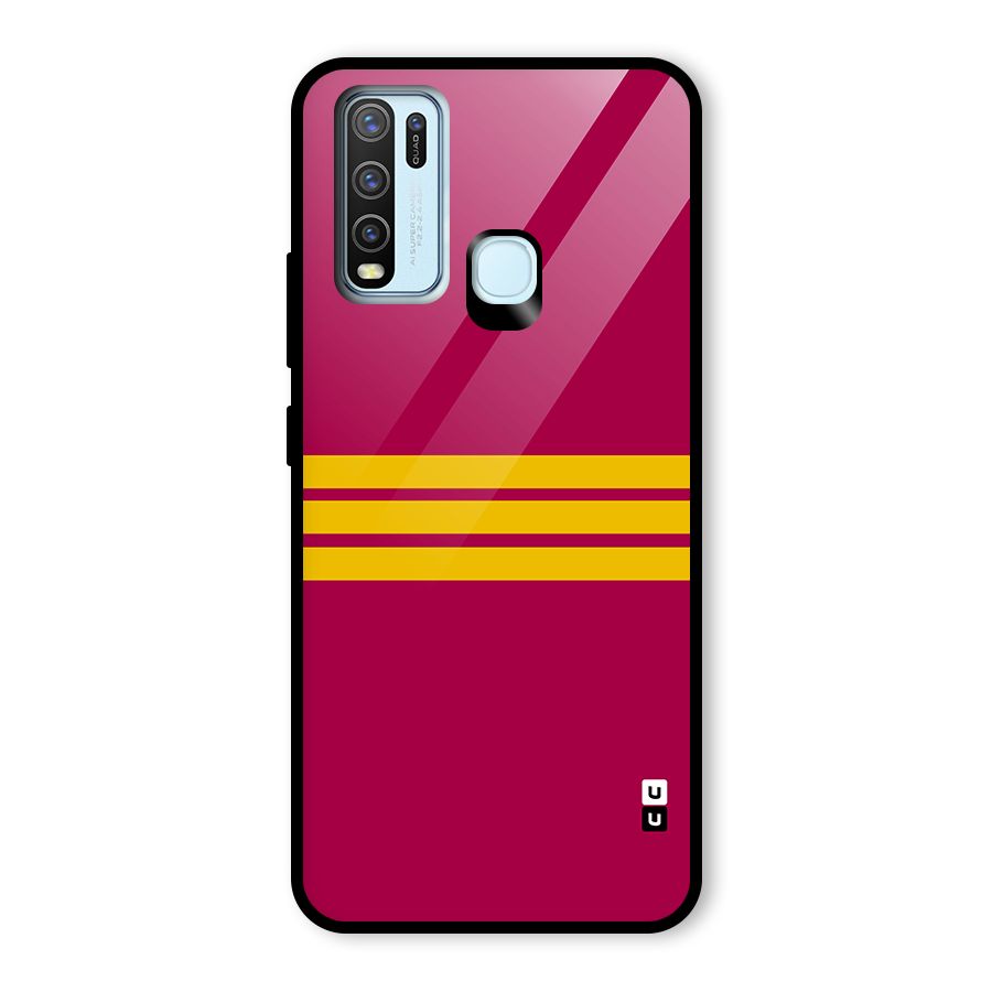 Horizontal Sports Stripes Glass Back Case for Vivo Y50