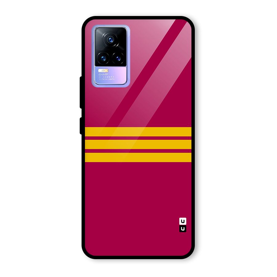 Horizontal Sports Stripes Glass Back Case for Vivo Y73
