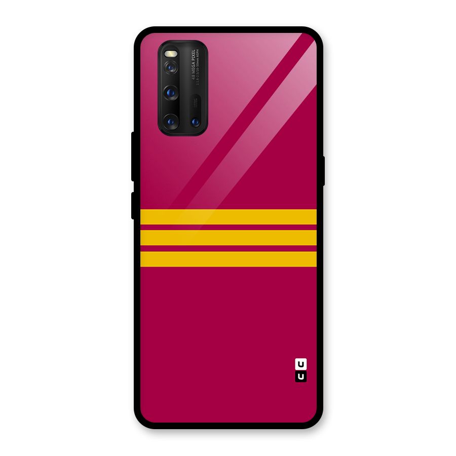 Horizontal Sports Stripes Glass Back Case for Vivo iQOO 3