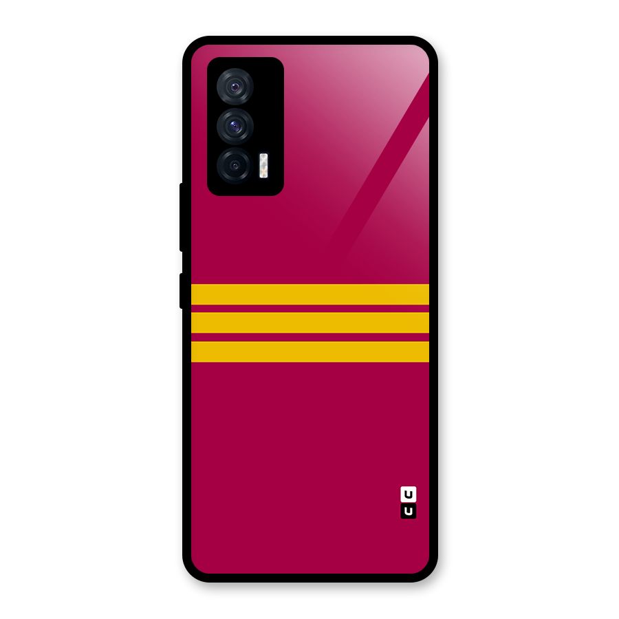Horizontal Sports Stripes Glass Back Case for Vivo iQOO 7 5G