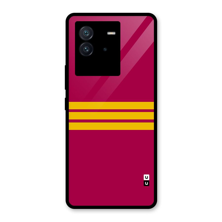 Horizontal Sports Stripes Glass Back Case for Vivo iQOO Neo 6 5G