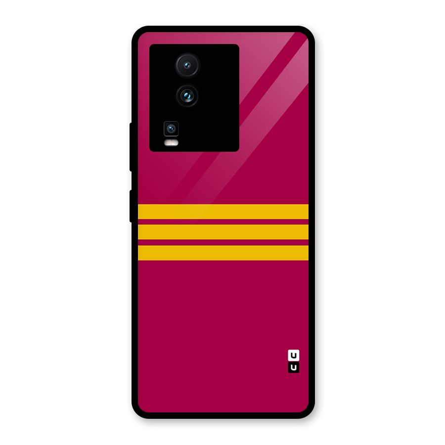 Horizontal Sports Stripes Glass Back Case for Vivo iQOO Neo 7