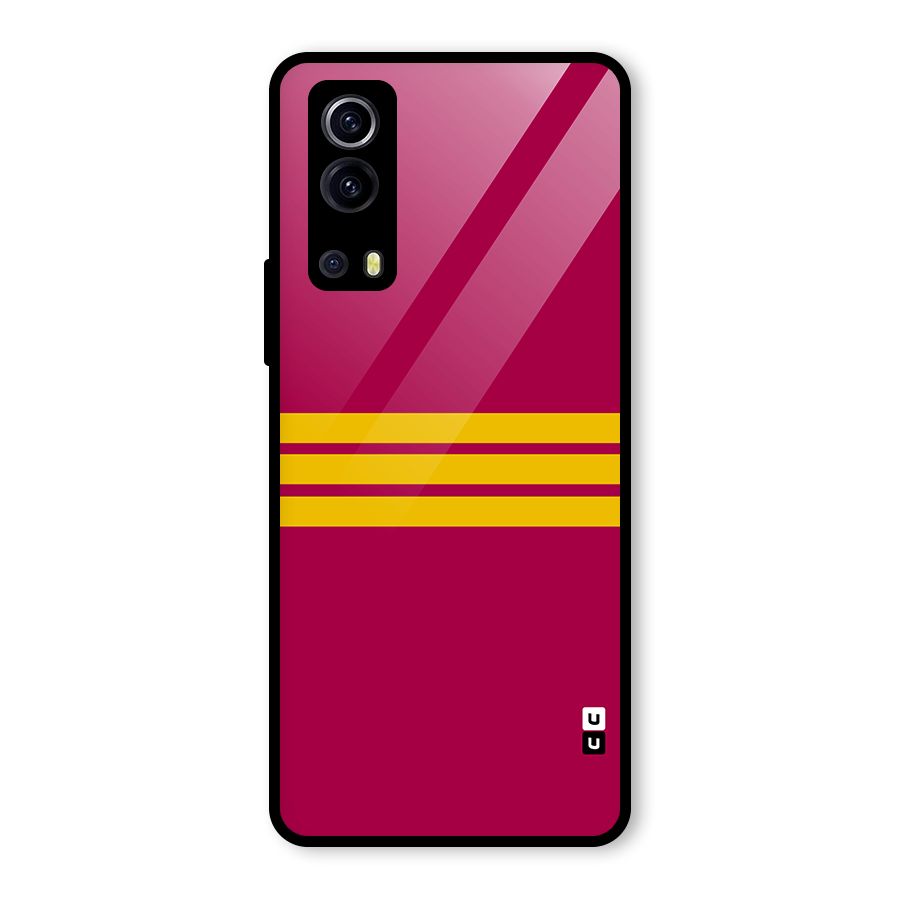 Horizontal Sports Stripes Glass Back Case for Vivo iQOO Z3