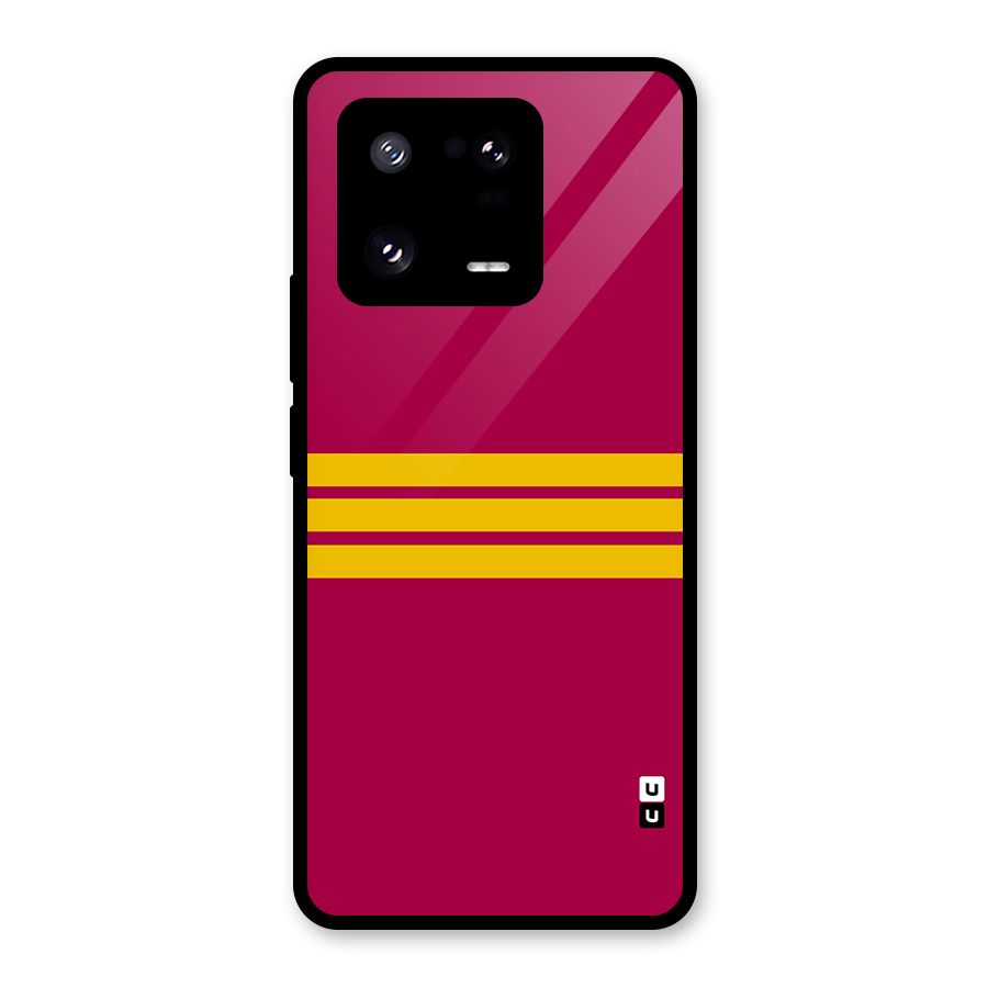 Horizontal Sports Stripes Glass Back Case for Xiaomi 13 Pro