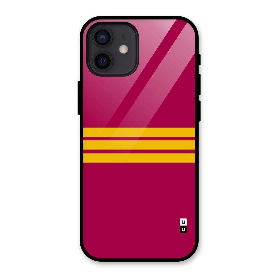 Horizontal Sports Stripes Glass Back Case for iPhone 12