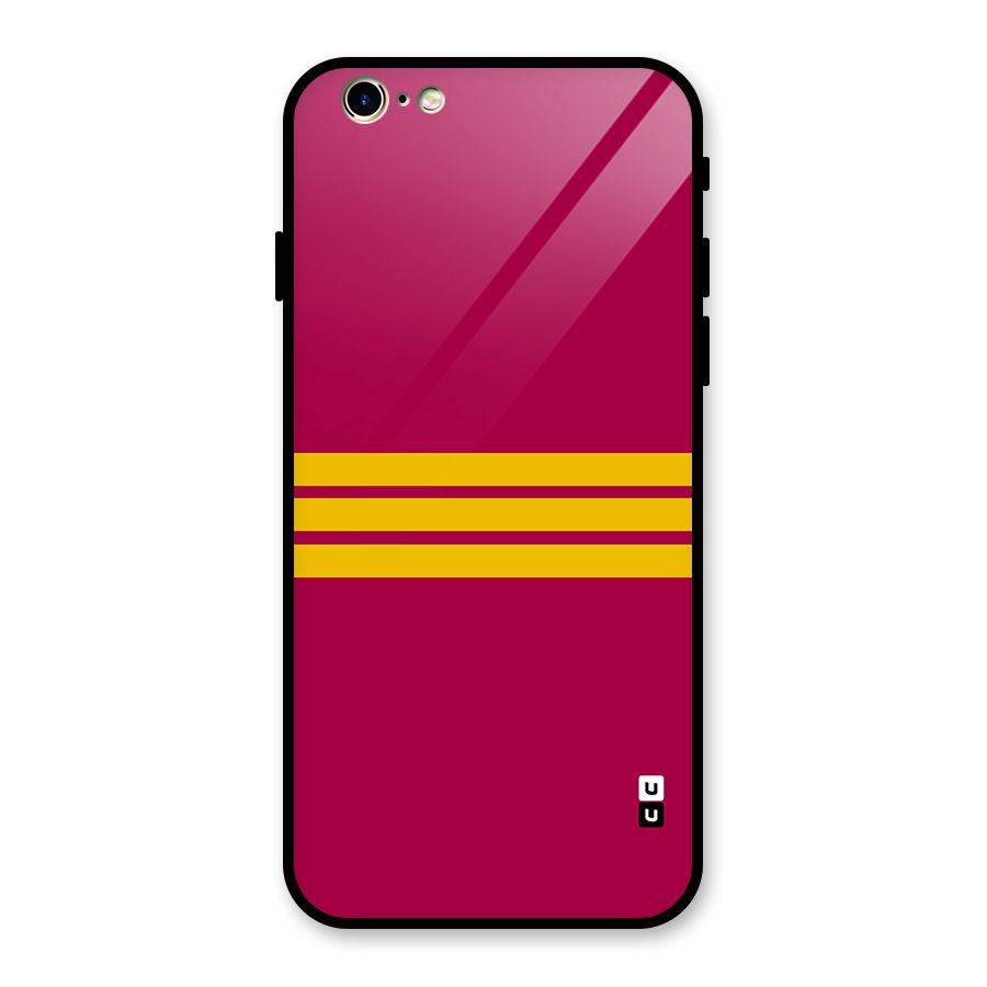 Horizontal Sports Stripes Glass Back Case for iPhone 6 6S