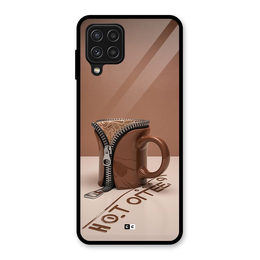 Hot Coffee Glass Back Case for Galaxy A22 4G