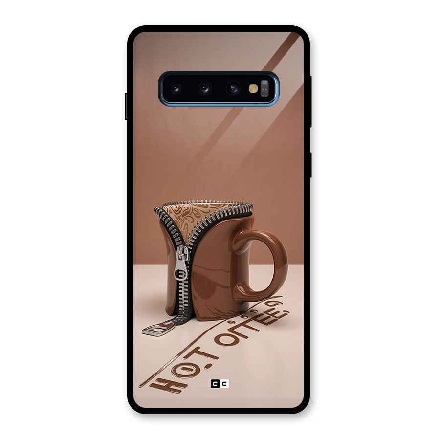 Hot Coffee Glass Back Case for Galaxy S10