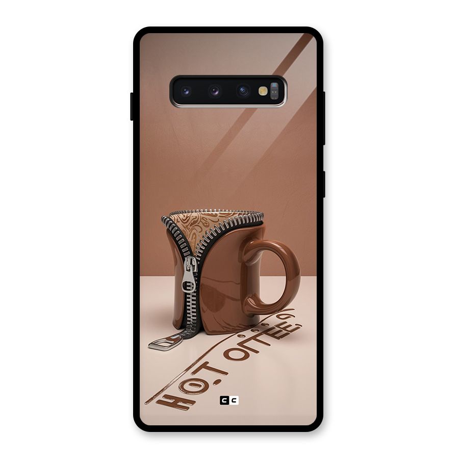 Hot Coffee Glass Back Case for Galaxy S10 Plus