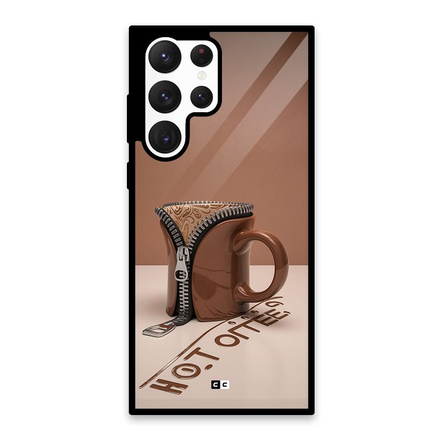 Hot Coffee Glass Back Case for Galaxy S22 Ultra 5G