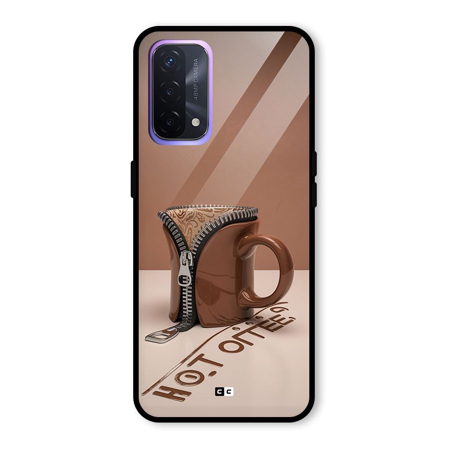 Hot Coffee Glass Back Case for Oppo A74 5G