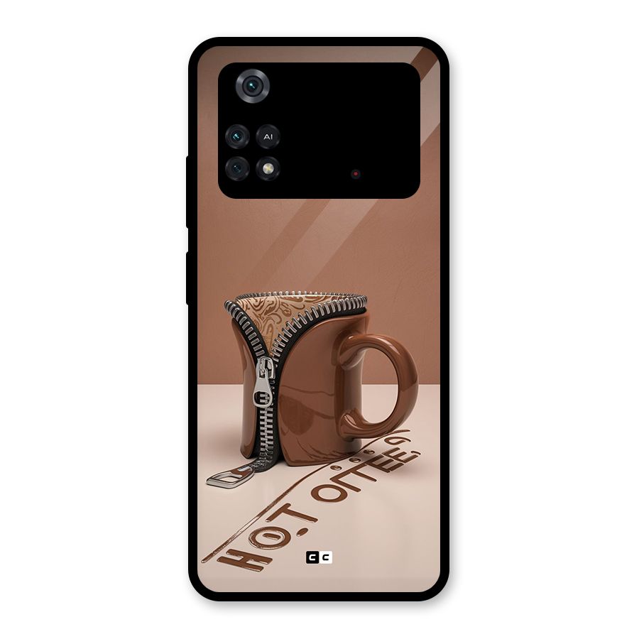 Hot Coffee Glass Back Case for Poco M4 Pro 4G