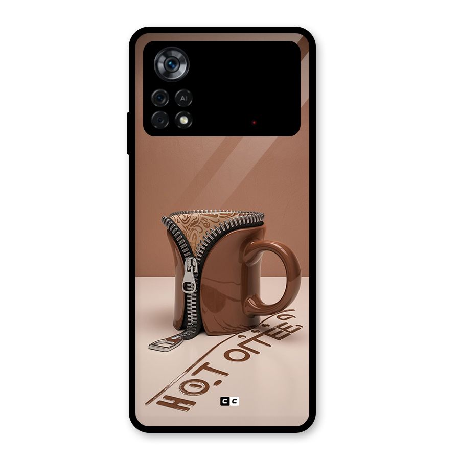 Hot Coffee Glass Back Case for Poco X4 Pro 5G