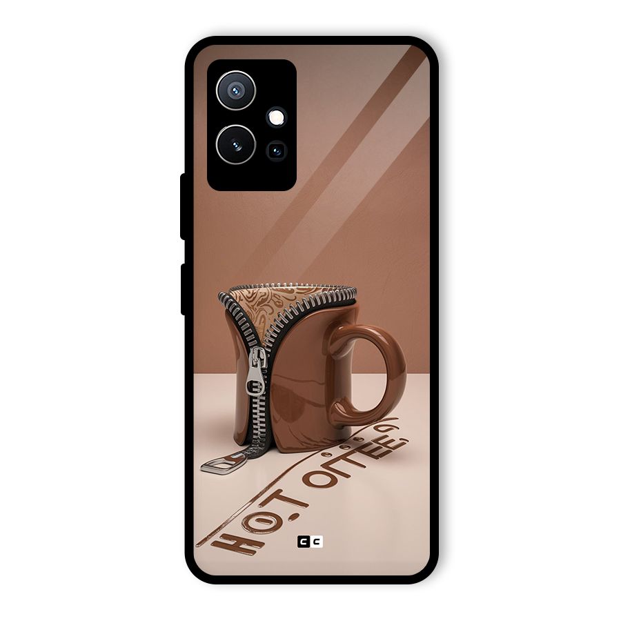 Hot Coffee Glass Back Case for Vivo T1 5G
