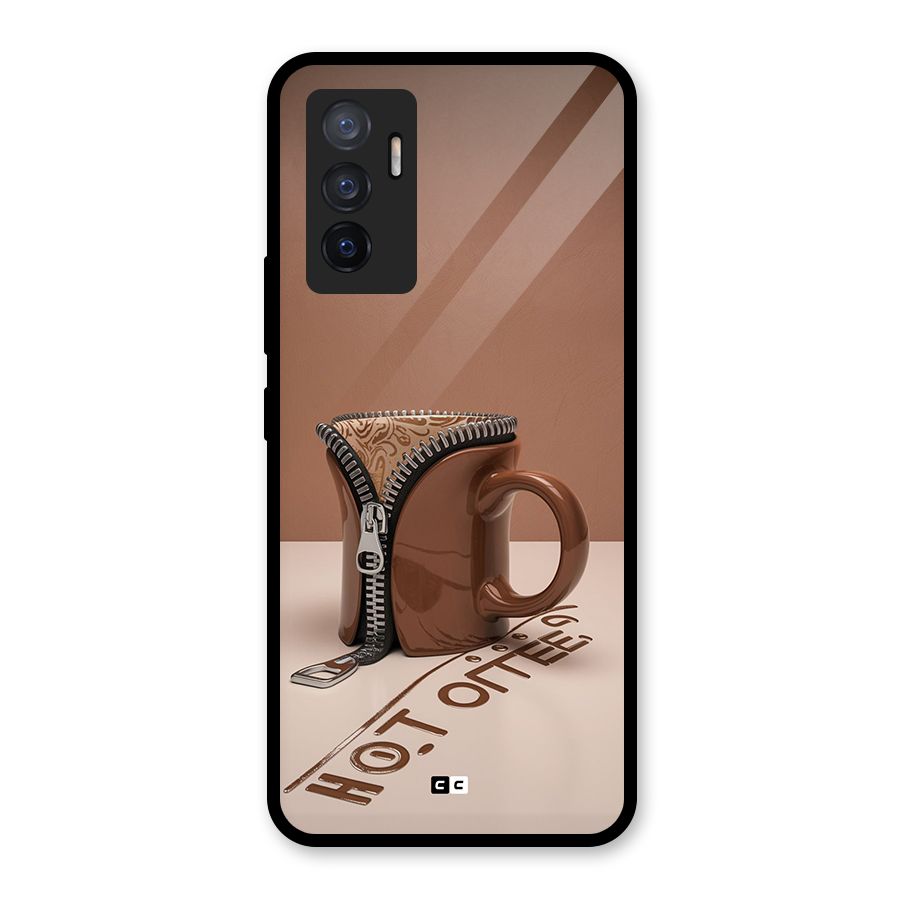 Hot Coffee Glass Back Case for Vivo V23e