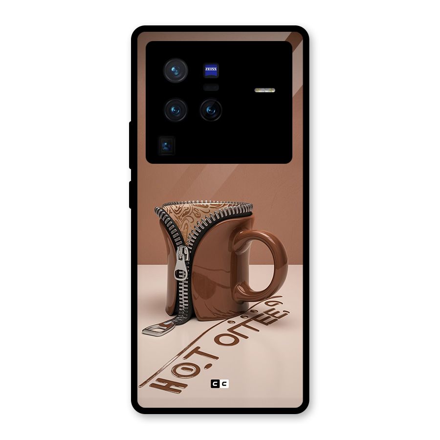 Hot Coffee Glass Back Case for Vivo X80 Pro