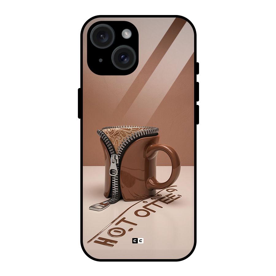 Hot Coffee Glass Back Case for iPhone 15