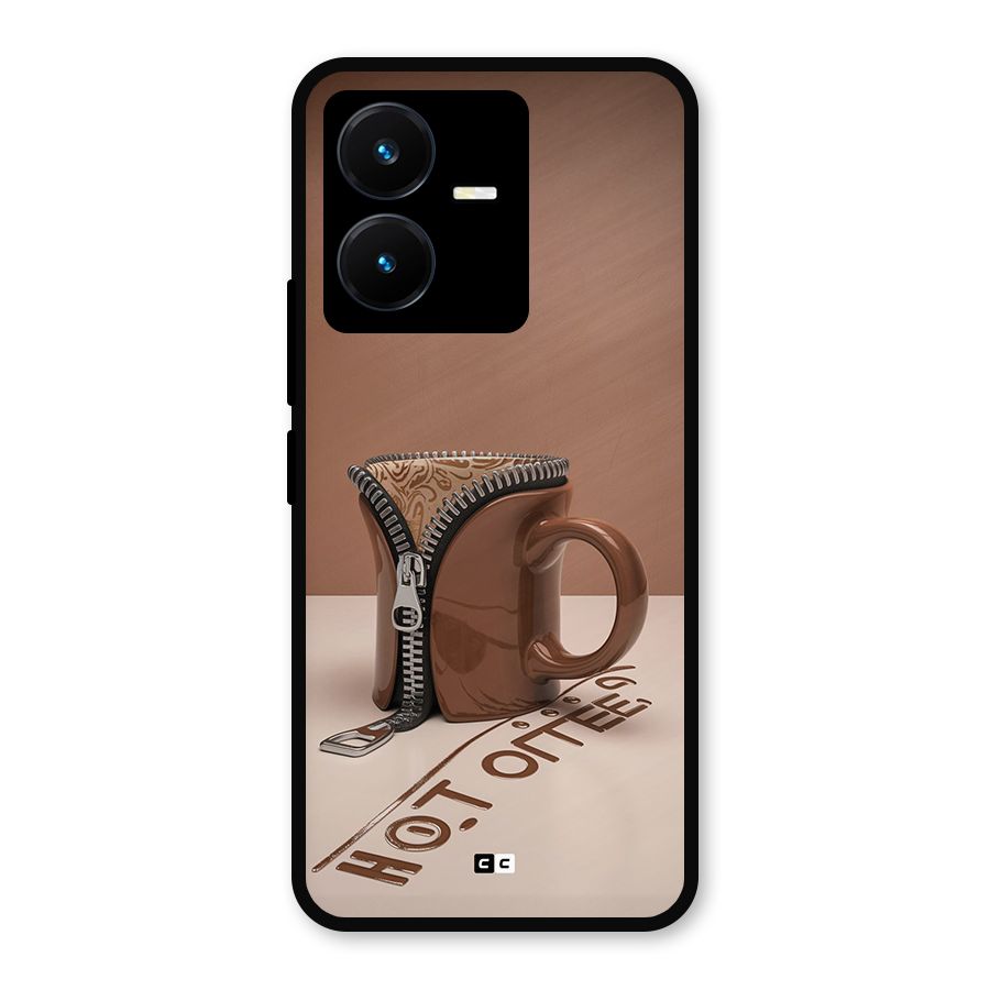 Hot Coffee Metal Back Case for Vivo Y22s