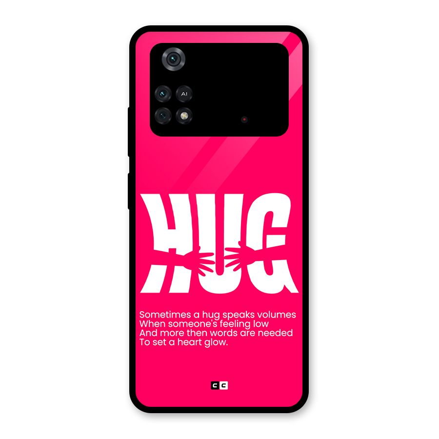 Hug Speaks Glass Back Case for Poco M4 Pro 4G