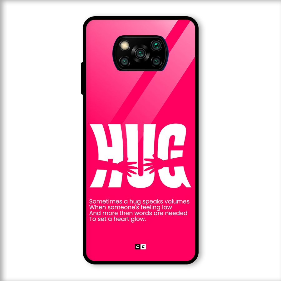 Hug Speaks Glass Back Case for Poco X3
