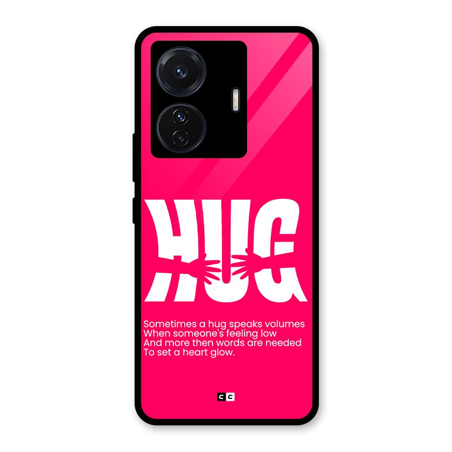 Hug Speaks Glass Back Case for Vivo T1 Pro