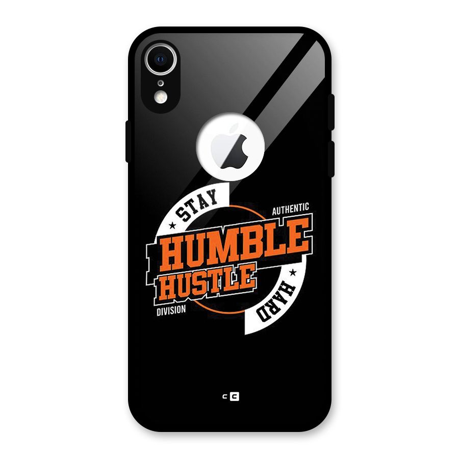 Humble Hustle Glass Back Case for iPhone XR Logo Cut
