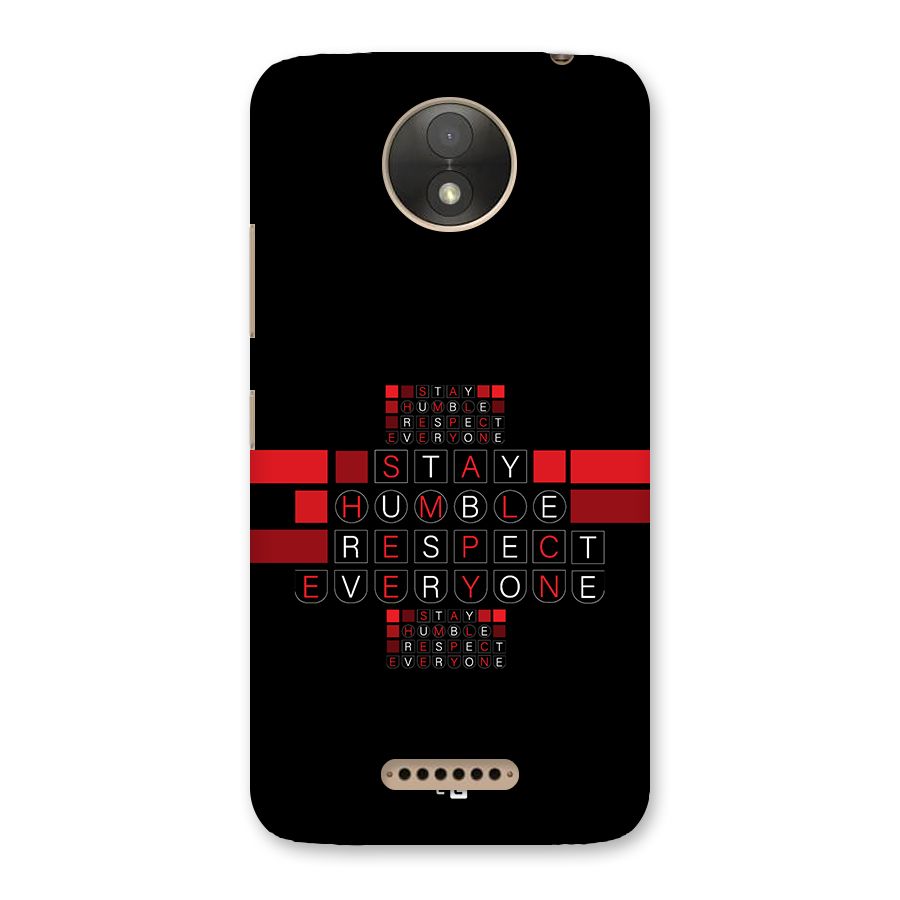 Humble Respect Back Case for Moto C Plus