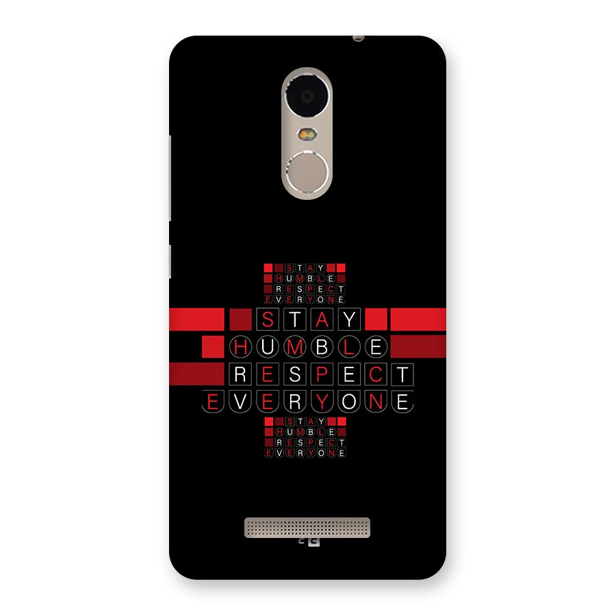 Humble Respect Back Case for Redmi Note 3
