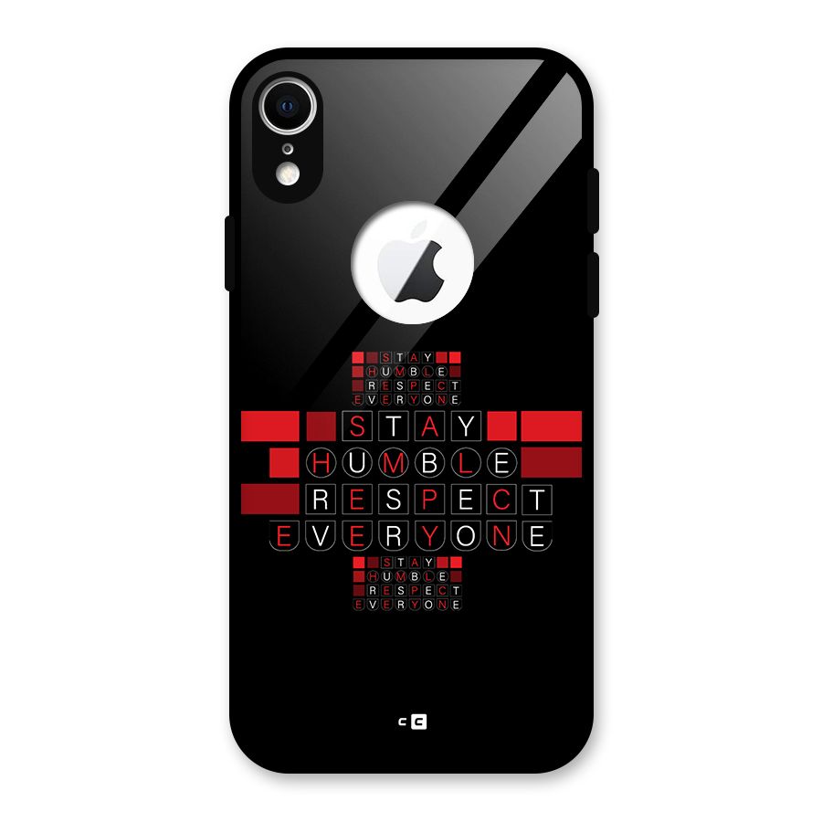 Humble Respect Glass Back Case for iPhone XR Logo Cut