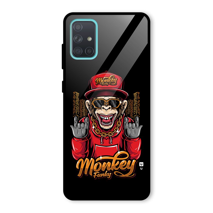 Hunky Funky Monkey Glass Back Case for Galaxy A71