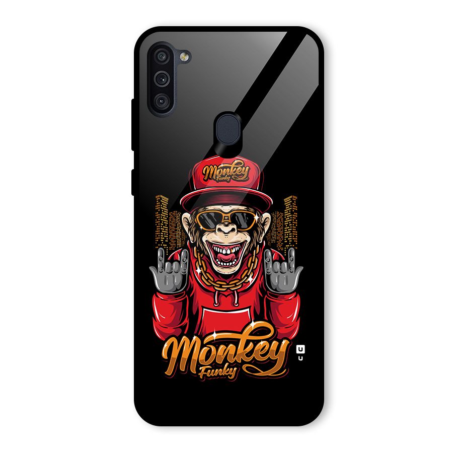 Hunky Funky Monkey Glass Back Case for Galaxy M11